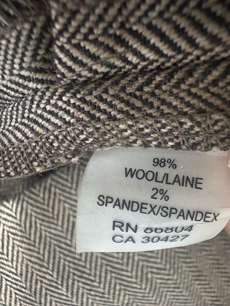 MAGASCHONI COLLECTION Trousers Womens 16 Brown Grey Herringbone Wide Leg - Picture 3 of 14